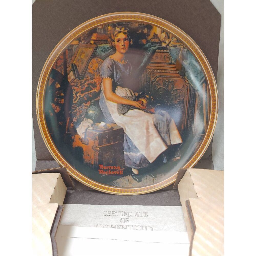 Norman Rockwell "Dreaming In The Attic" #1989AL Bradford Collectible Plate